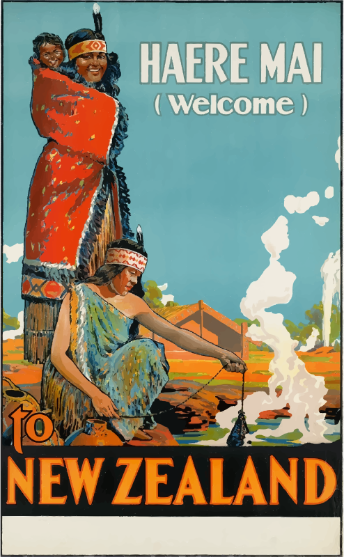 Vintage Travel Poster New Zealand