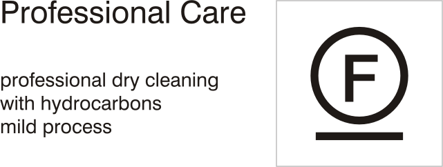 Care symbols, professional care: dry clean with hydrocarbons - mild process