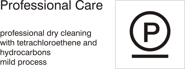 Care symbols, professional care: dry clean with tetrachloroethene and hydrocarbons - mild process