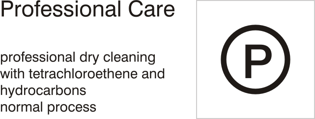 Care symbols, professional care: dry clean with tetrachloroethene and hydrocarbons - normal process