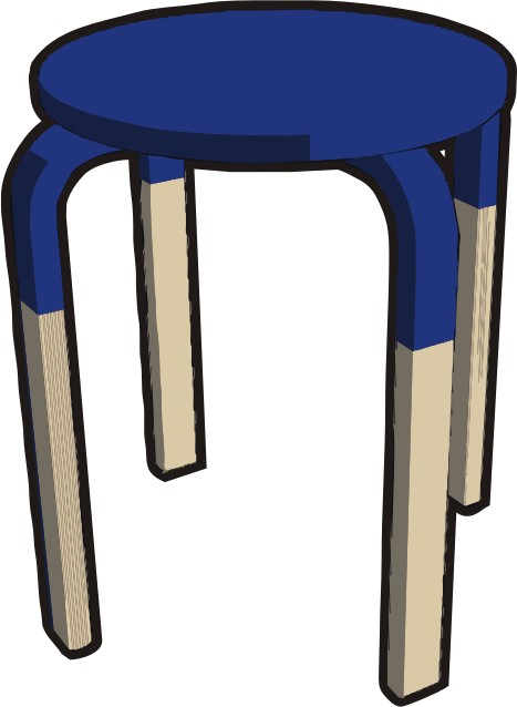 Ikea stuff - Frosta stool, half blue navy