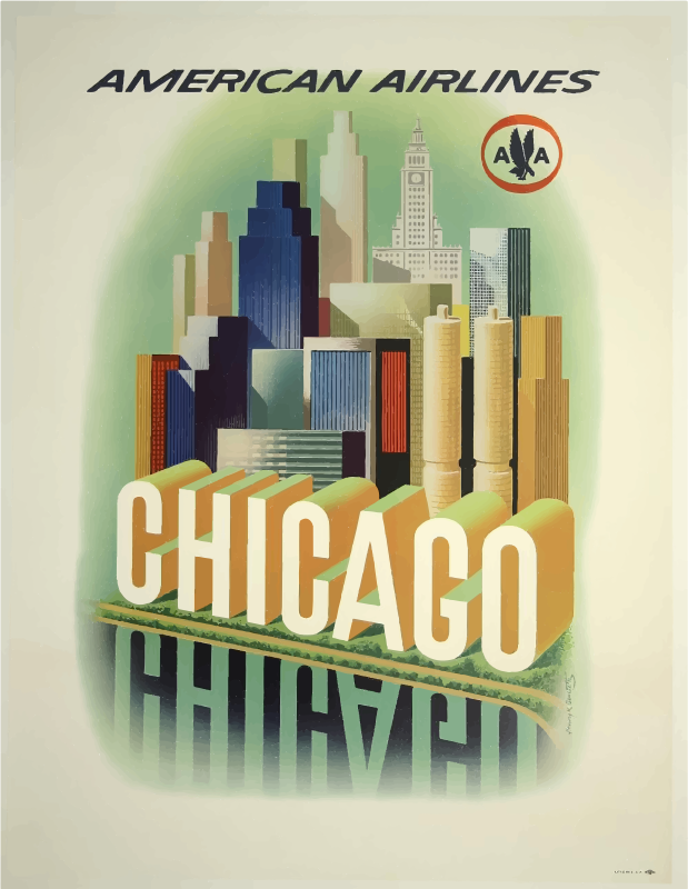Vintage Travel Poster Chicago USA