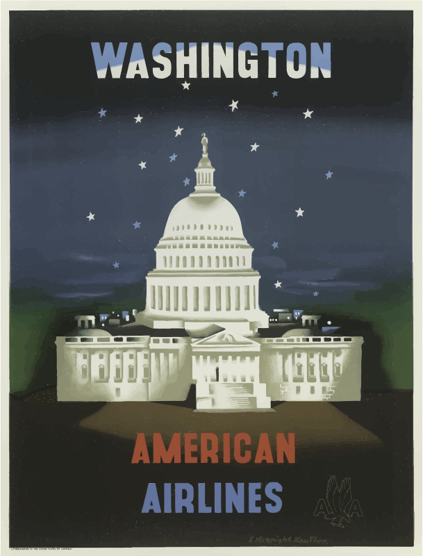 Vintage Travel Poster Washington DC