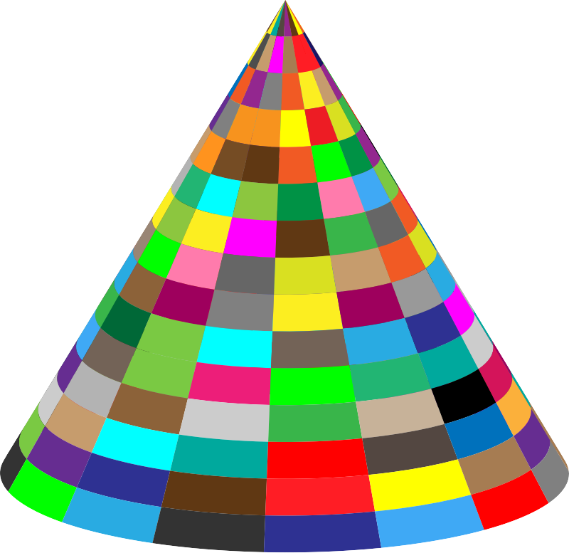 3D Multicolored Cone