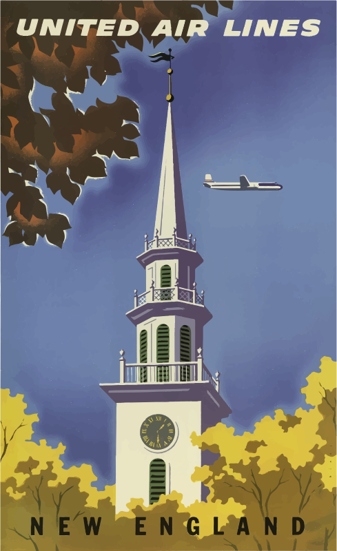 Vintage Travel Poster New England USA