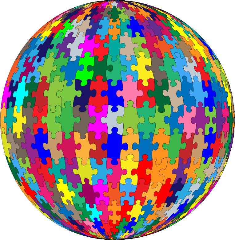 Multicolored Jigsaw Puzzle Pieces Sphere