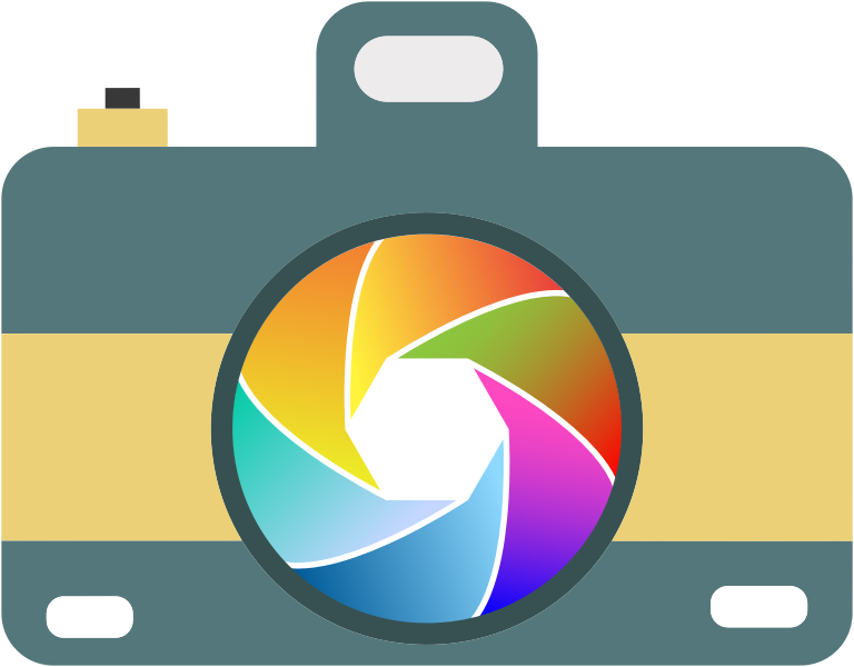 Camera Icon With Colorful Shutter