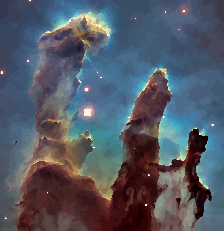 Pillars of Creation (oil painting effect)