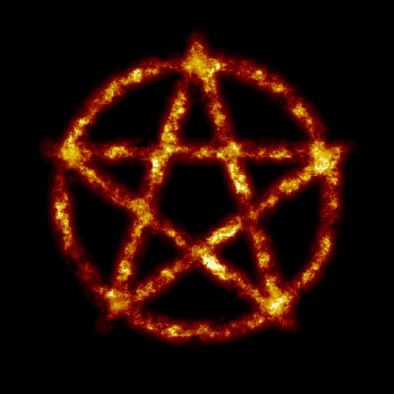 Burning pentagram (reduced file size)