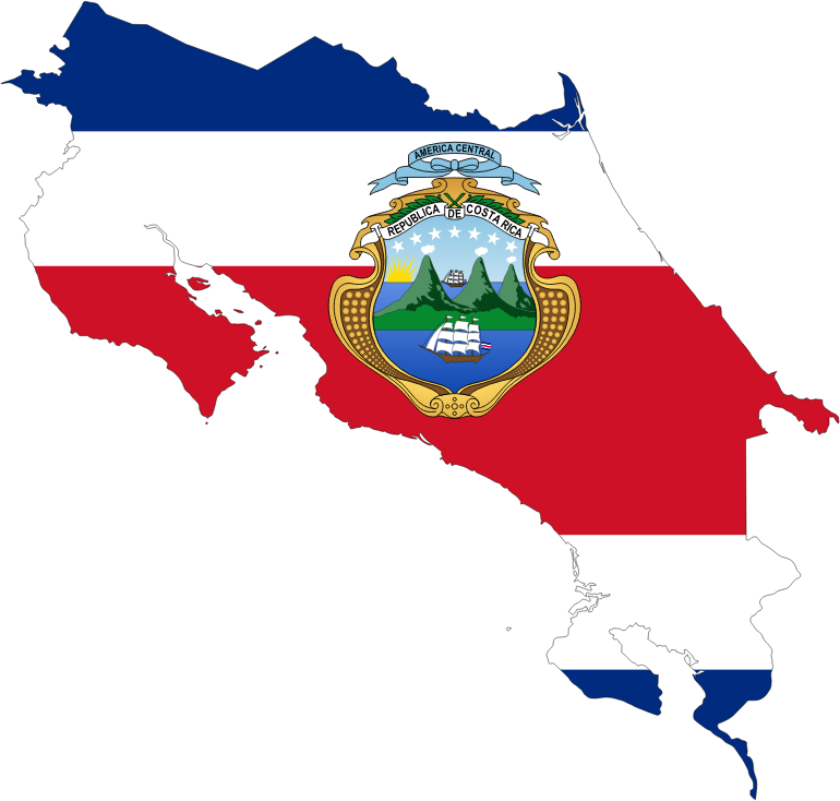 Costa Rica Map Flag