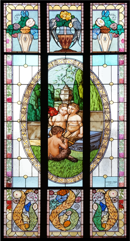 Greek Myth Stained Glass Window
