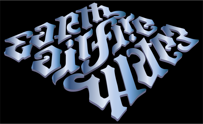 Earth Air Fire Water Ambigram