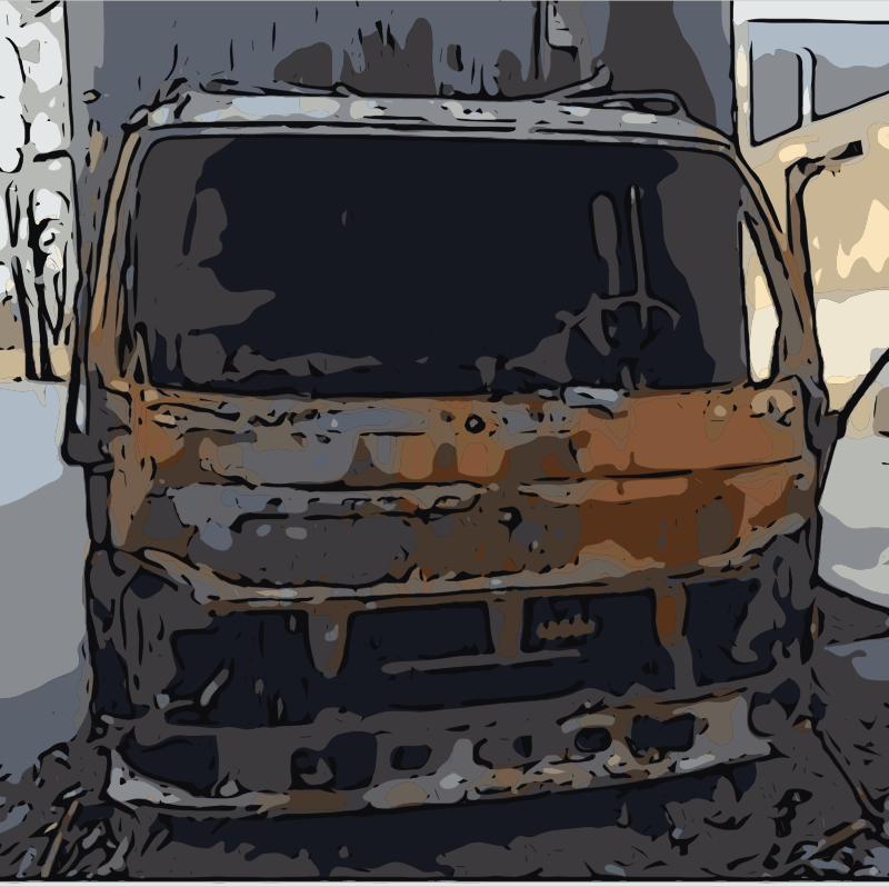 Burnt out truck
