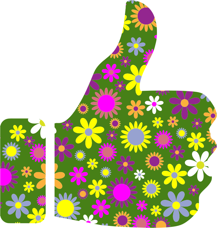 Retro Floral Thumbs Up