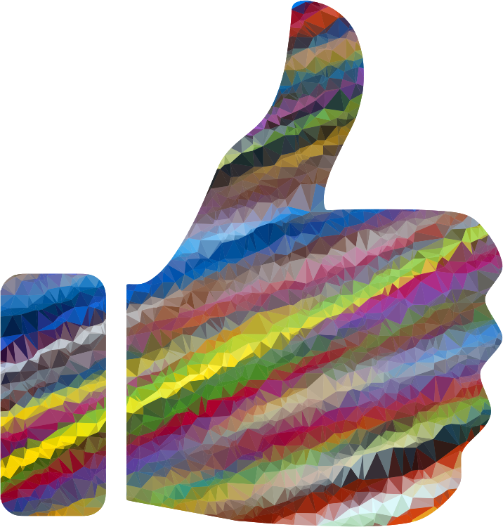 Low Poly Prismatic Streaked Thumbs Up