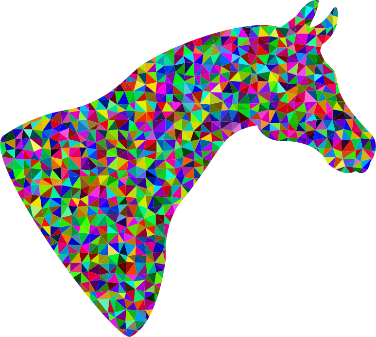 Prismatic Low Poly Horse Head