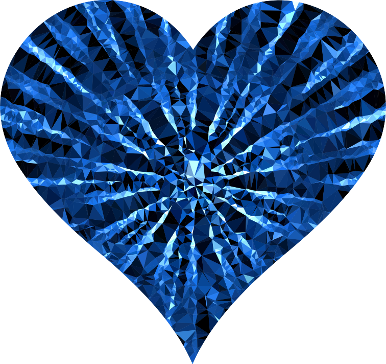 Low Poly Shattered Heart Blue