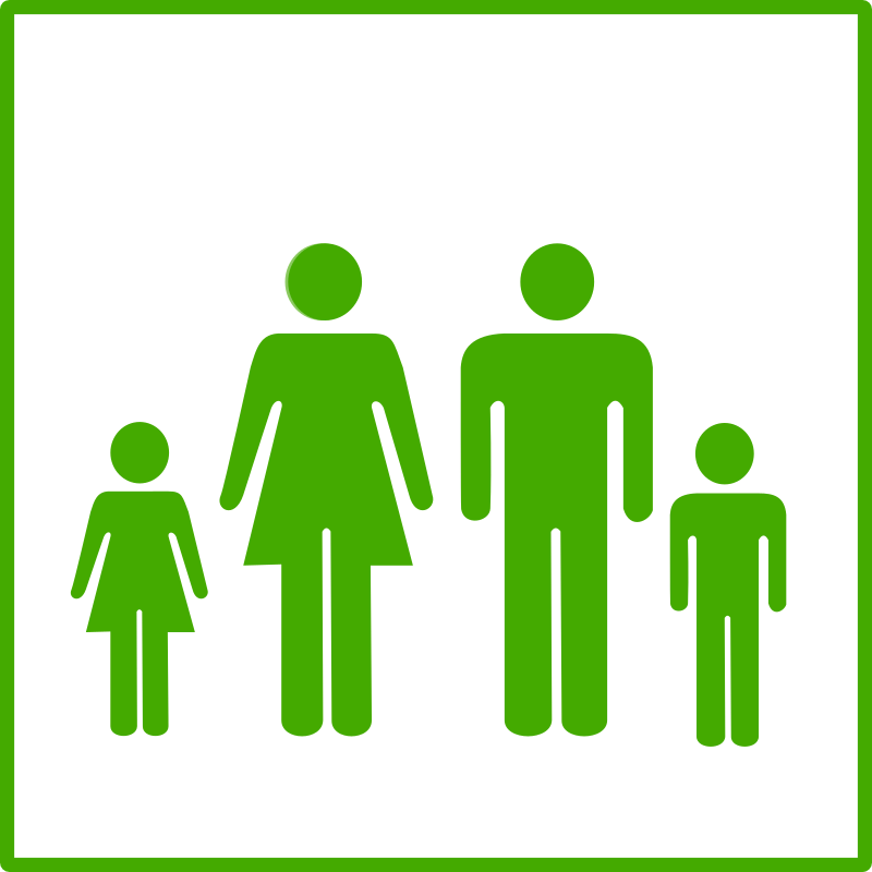 Bigheaded eco green family icon
