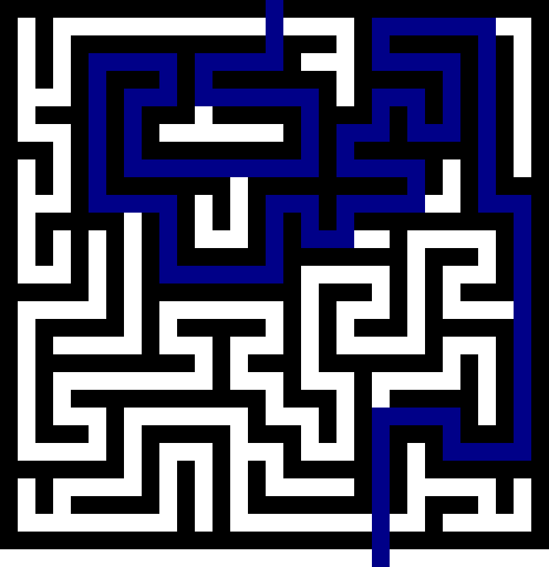 Solution to Simple Maze Puzzle
