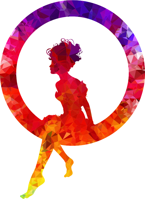 Topaz Sapphire Ruby Fairy Sitting In A Circle Silhouette