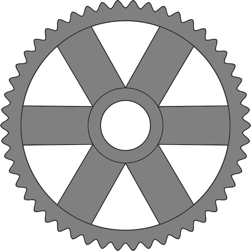 50-tooth gear with rectangular spokes