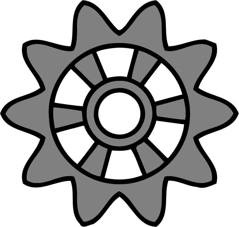 10-tooth gear with radial spokes