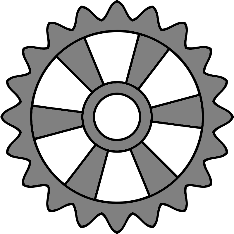 20-tooth gear with radial spokes