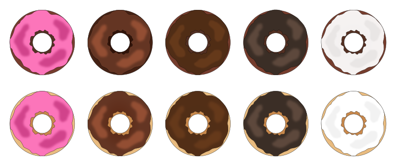 Assorted Plain Frosted Donuts