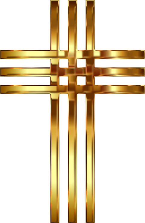 Interlocked Stylized Golden Cross Enhanced 2 No Background