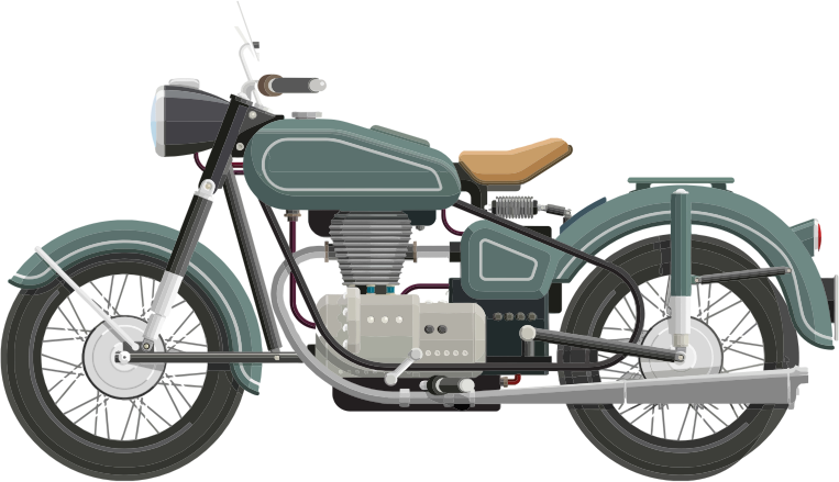 Flat Shaded Classic Motorcycle