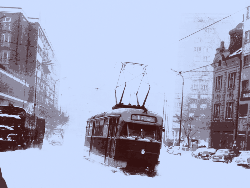 Street Car in the Snow