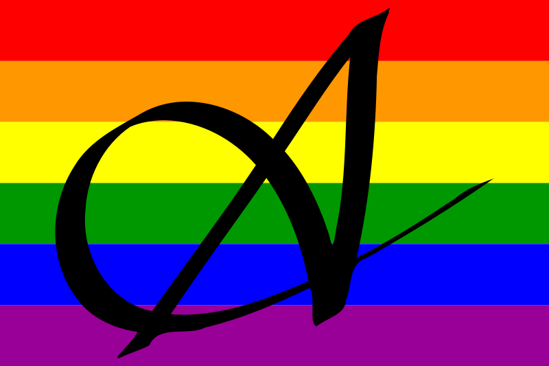 Capital A Rainbow Flag