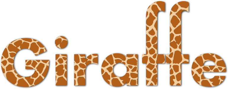 Giraffe Typography With Drop Shadow
