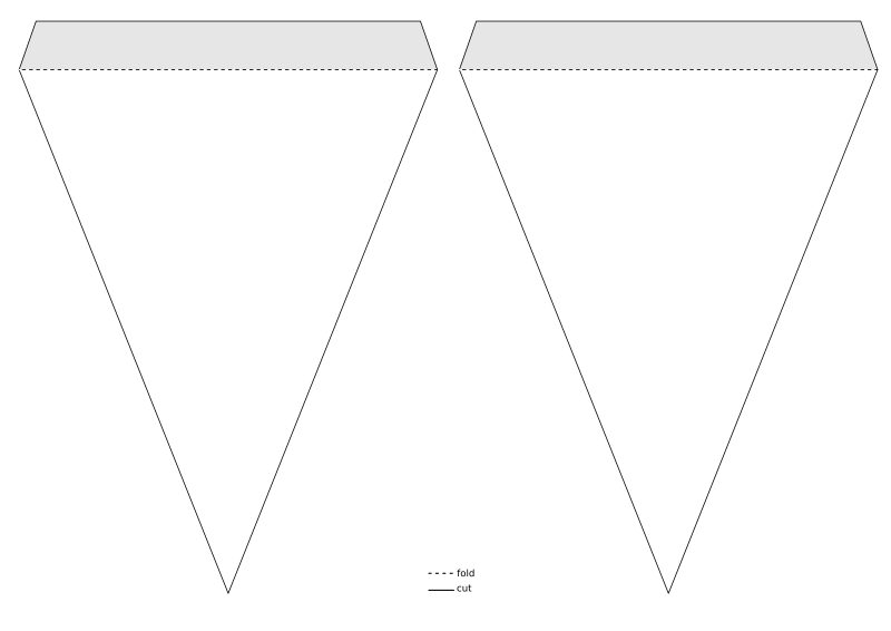 Triangle pennant banner template