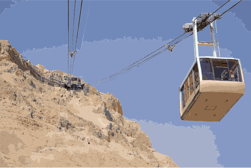 Israel Aereal Ropeway Masada BW 1