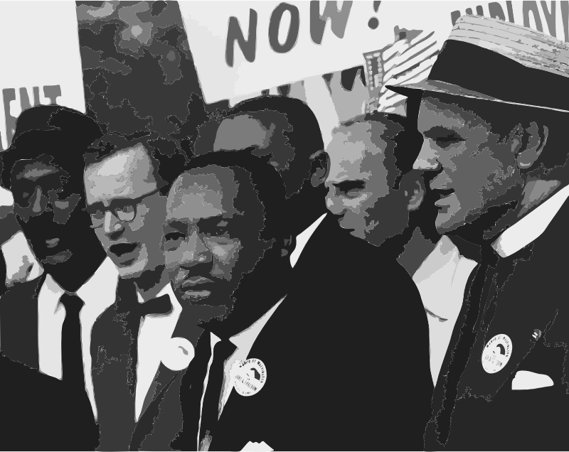 Civil Rights March on Washington, D.C. (Dr. Martin Luther King, Jr. and Mathew Ahmann in a crowd.) - NARA - 542015 - Restoration