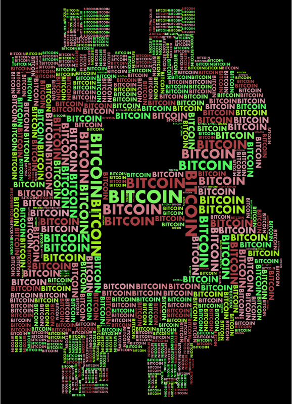 Bitcoin Logo Word Cloud Variation 2