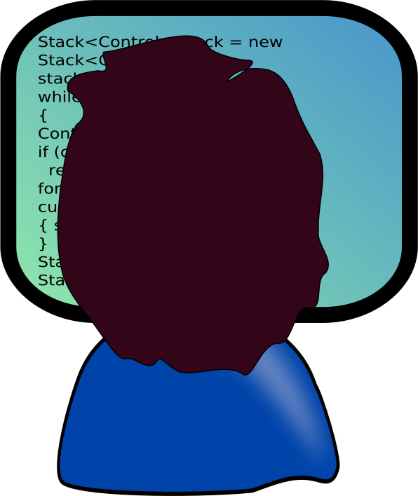 Java programmer with medium-length hair