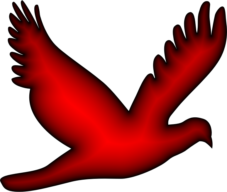 Flying Dove Silhouette Crimson