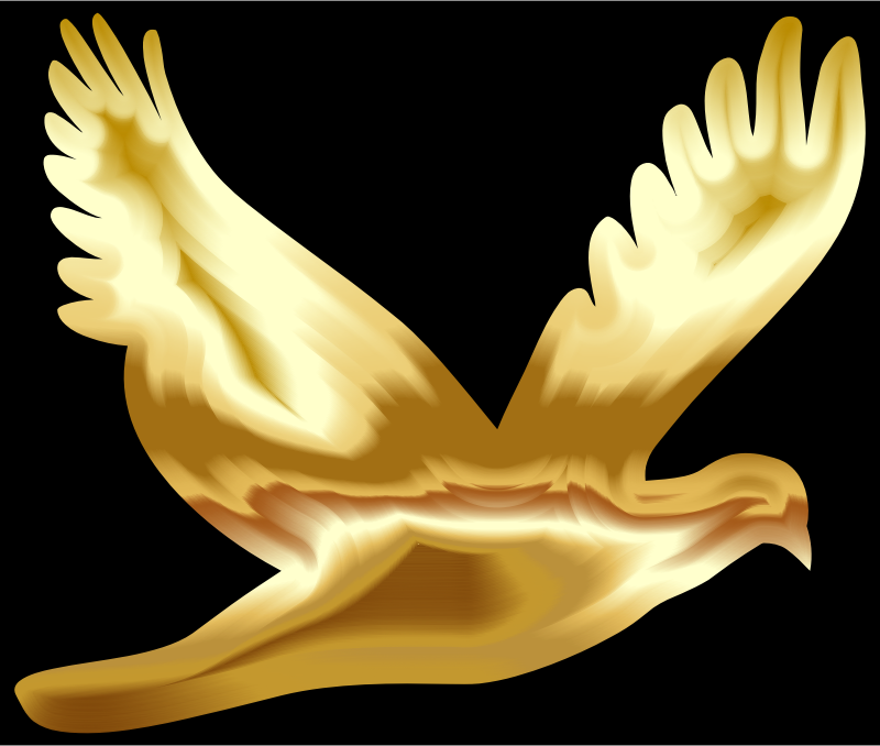 Gold Flying Dove Silhouette
