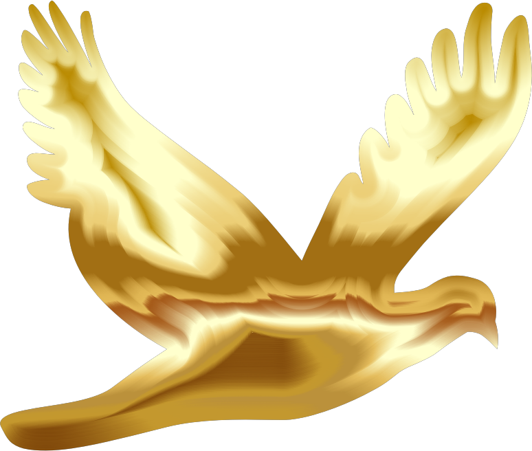 Gold Flying Dove Silhouette No Background