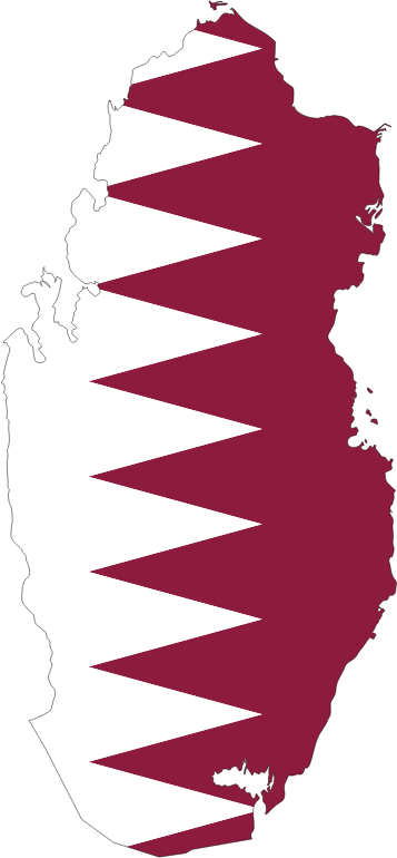 Qatar Map Flag With Stroke