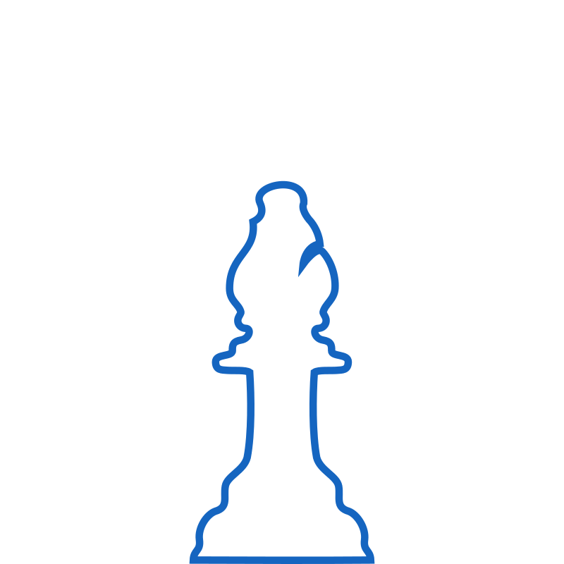 White Silhouette Staunton Chess Piece – Bishop / Alfil