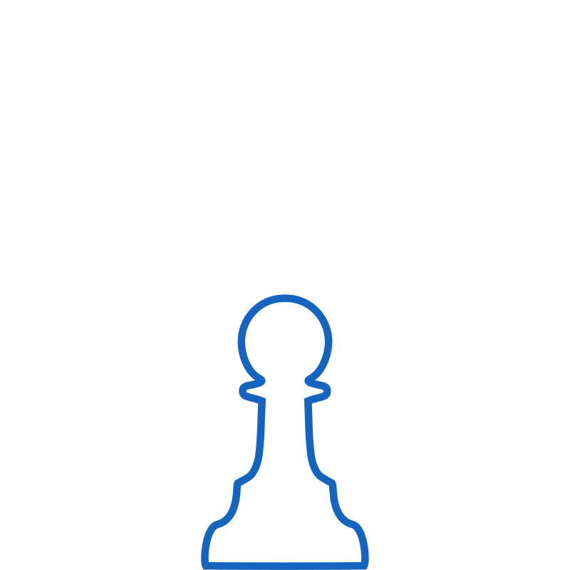 White Silhouette Staunton Chess Piece – Pawn / Peón