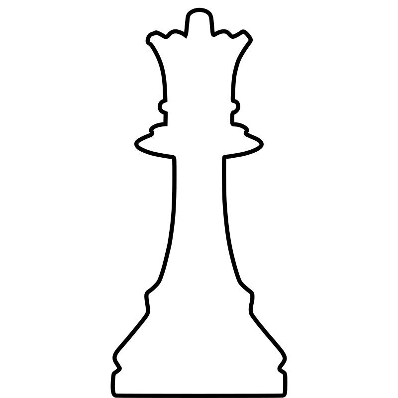 White Silhouette Chess Piece REMIX – Queen / Dama