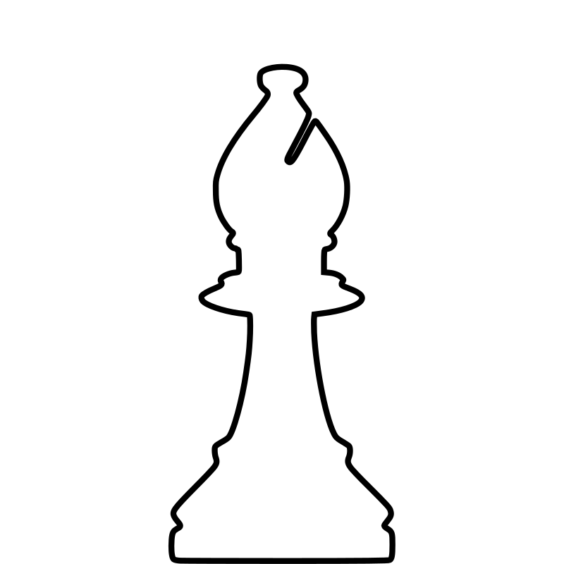White Silhouette Chess Piece REMIX – Bishop / Alfil