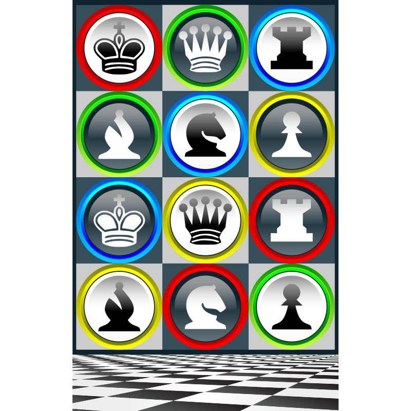 Poster Chess Patterns / Poster Patrones Ajedrez de Colores