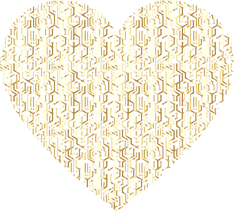 Gold Electronic Heart No Background