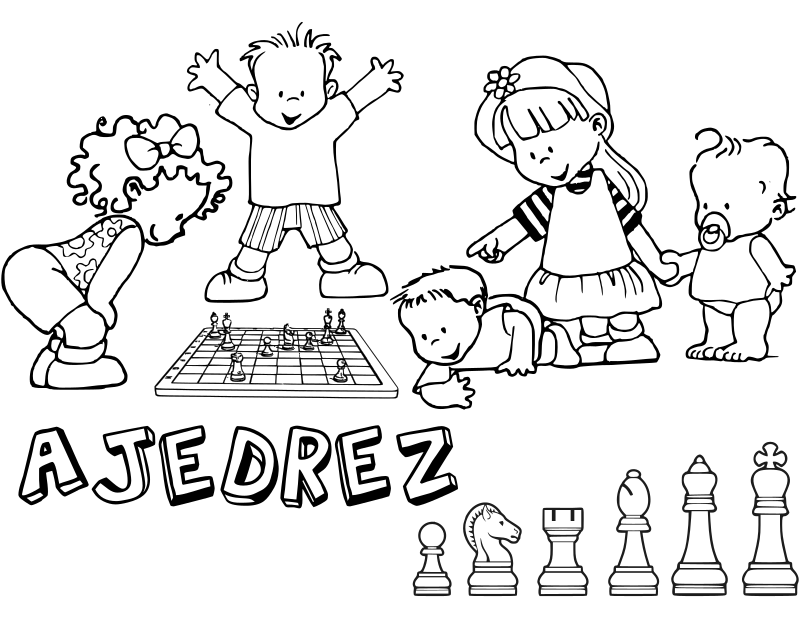 Chess coloring book / Dibujo Ajedrez para colorear -15-