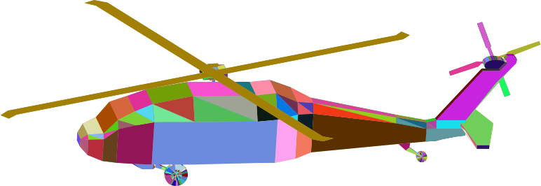 3D Low Poly Blackhawk Helicopter Prismatic